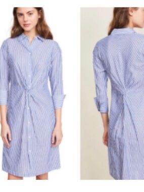 Vince Striped Twist Front Shirtdress 6
